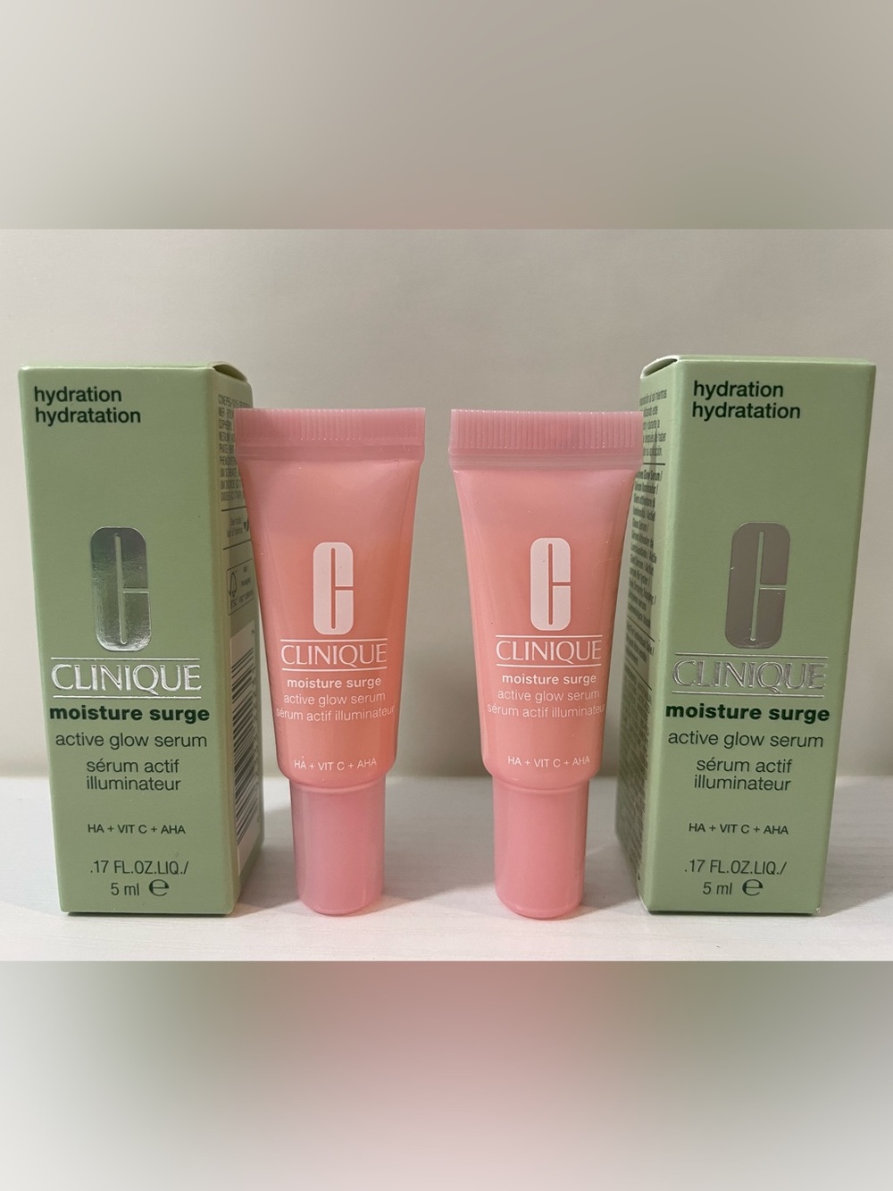 New Clinique Moisture Surge Glow Serum 2x 5ml NIB